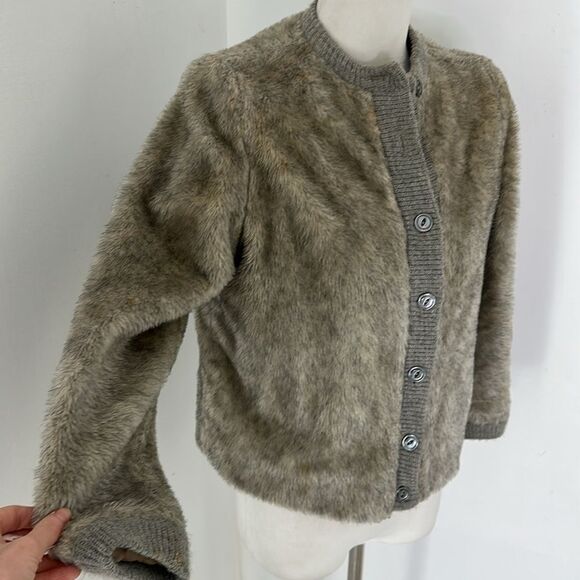 Vintage 1950s Furry Cardigan With Silk Lining Danella Sportswear - Picture 3 of 12